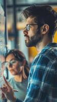 AI generated Team Collaboration, software developer collaborating with their team, generative AI photo