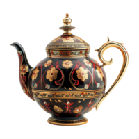 AI generated Luxury eye catching traditional teapot isolated on transparent background png