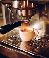 AI generated Espresso Shot in Action - Time-lapse Photography photo