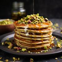 AI generated Pistachio Pancakes - Nutty Sweetness photo