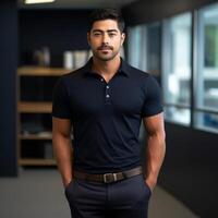 AI generated Confident Indo-American Business Man in Casual Style photo