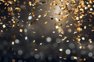 AI generated Ribbons and confetti rains down, adding excitement to the celebratory occasion with copy space photo