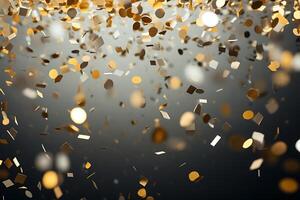 AI generated Ribbons and confetti rains down, adding excitement to the celebratory occasion with copy space photo