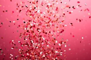 AI generated Ribbons and confetti rains down, adding excitement to the celebratory occasion with copy space photo