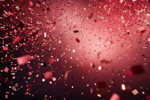 AI generated Ribbons and confetti rains down, adding excitement to the celebratory occasion with copy space photo