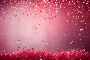 AI generated Ribbons and confetti rains down, adding excitement to the celebratory occasion with copy space photo