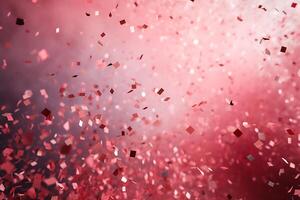 AI generated Ribbons and confetti rains down, adding excitement to the celebratory occasion with copy space photo