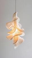 AI generated Statement Lighting Fixture, a unique and eye-catching lighting fixture with sculptural elements against a white background, generative AI photo