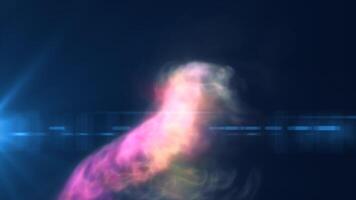 Energie kosmisch Staub und Welle Linien futuristisch magisch glühend hell. abstrakt Hintergrund. Video im hoch Qualität 4k, Bewegung Design