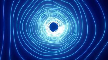 Blue energy magic hi-tech light digital tunnel frame made of futuristic energy lines. Abstract background. Video in high quality 4k, motion design