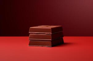 AI generated Three types of chocolate in a stack photo