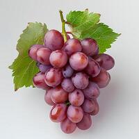 AI generated red grapes isolated on white background with shadow. Grapes isolated. Red grapes top view. Red grapes flat lay photo