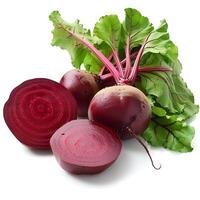 AI generated Beetroot isolated on white background with shadow. Red beets isolated. Beetroot vegetable top view photo