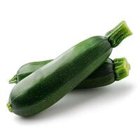 AI generated Zucchini isolated on white background with shadow. courgette vegetable isolated. Baby marrow top view. Zucchini flat lay. Organic vegetable photo