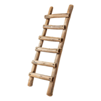 AI generated Wooden ladder of success on transparent background png