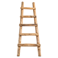 AI generated Wooden ladder of success on transparent background png