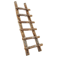 AI generated Wooden ladder of success on transparent background png