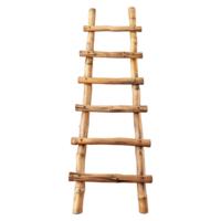 AI generated Wooden ladder of success on transparent background png