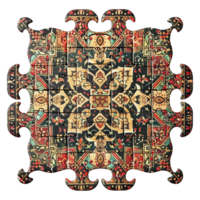 AI generated Interesting islamic themed jigsaw puzzle isolated on transparent background png