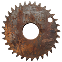 AI generated Rustic circular saw blade on transparent background png