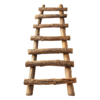 AI generated Wooden ladder of success on transparent background png