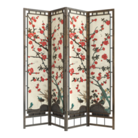 AI generated Folding chinese partition screen on transparent background png