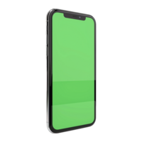 ai genererad telefon med grön skärm isolerat på transparent bakgrund png