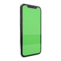 AI generated Phone with green screen isolated on transparent background png