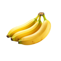 ai gegenereerd rijp geel banaan PNG geïsoleerd Aan transparant achtergrond