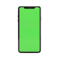 ai gegenereerd telefoon met groen scherm geïsoleerd Aan transparant achtergrond PNG