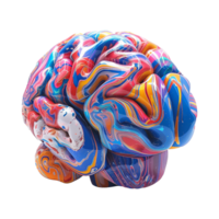 ai generado vistoso cerebro aislado en transparente antecedentes png