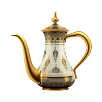 AI generated Beautiful arabic coffee pot isolated on transparent background png