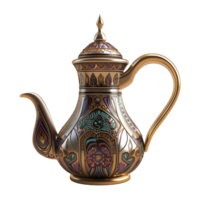 AI generated Beautiful arabic coffee pot isolated on transparent background png