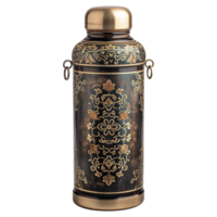 AI generated Beautiful islamic themed water bottle isolated on transparent background png