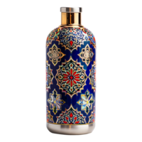 AI generated Beautiful islamic themed water bottle isolated on transparent background png