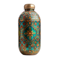 AI generated Beautiful islamic themed water bottle isolated on transparent background png