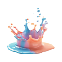 AI generated Colorful liquid paint splash isolated on transparent background png