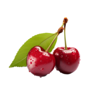 AI generated Fresh Cherry png isolated on transparent background