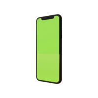 AI generated Phone with green screen isolated on transparent background png