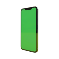 AI generated Phone with green screen isolated on transparent background png