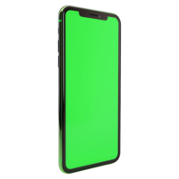ai gegenereerd telefoon met groen scherm geïsoleerd Aan transparant achtergrond PNG