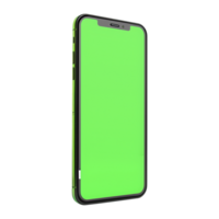 ai généré téléphone avec vert écran isolé sur transparent Contexte png