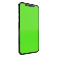 AI generated Phone with green screen isolated on transparent background png