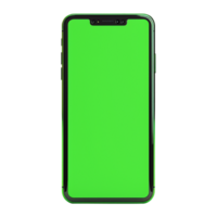 ai gegenereerd telefoon met groen scherm geïsoleerd Aan transparant achtergrond PNG