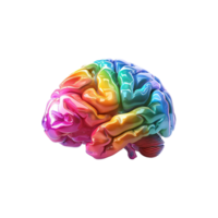 AI generated Colorful brain isolated on transparent background png