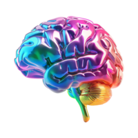 AI generated Colorful brain isolated on transparent background png