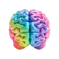 AI generated Colorful brain isolated on transparent background png