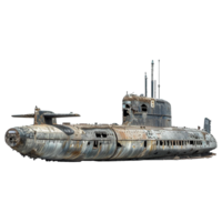 AI generated German submarine isolated on transparent background png