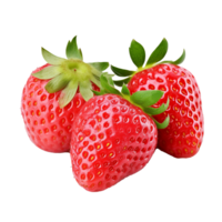 AI generated Pink fresh strawberries png isolated on transparent background