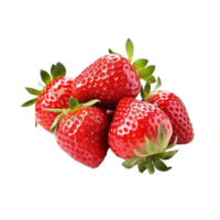 AI generated Pink fresh strawberries png isolated on transparent background